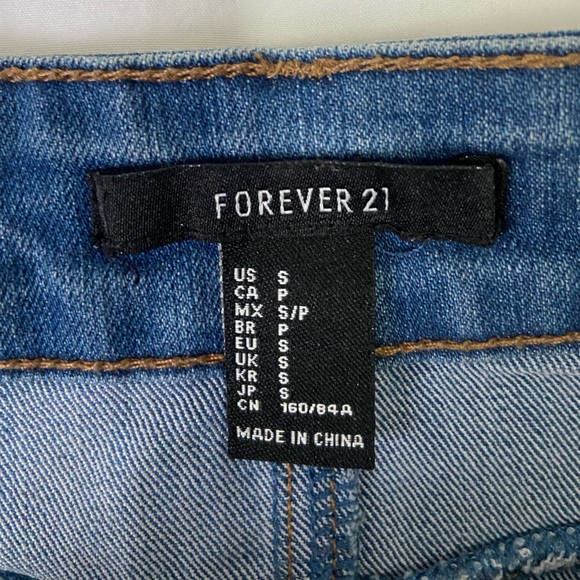 Denim Mini Skirt - Forever 21 - Women's Small - Stretchy - High-Waist - Picture 6 of 6